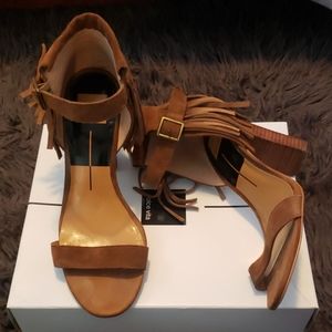 Open Toe Suede Fringe Sandals